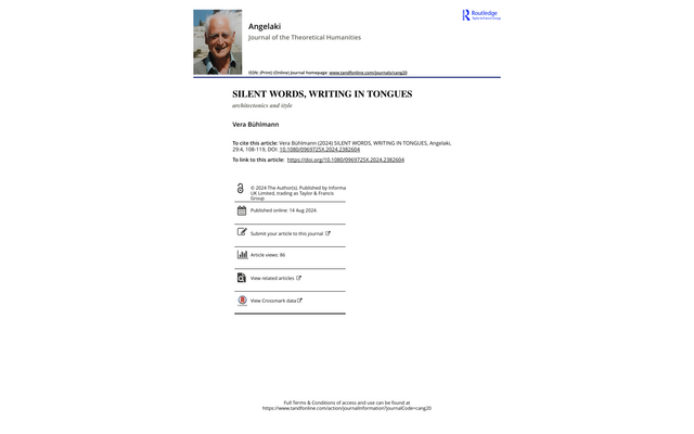 Bühlmann — Silent Words, Writing in Tongues (PDF)